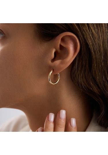 14k Altın Halka Küpe 2 Mm 2.0 Cm T14321 Renkli