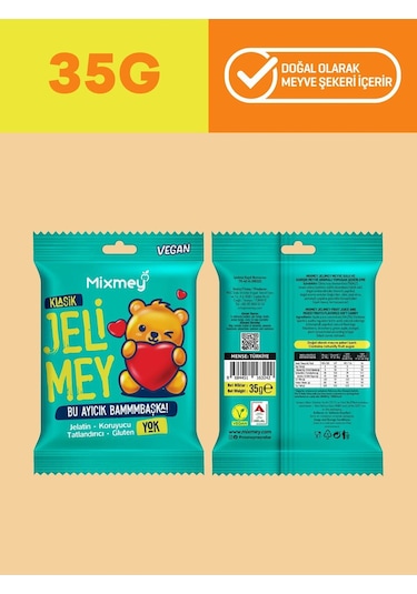 Mixmey Klasik Mini Paketi – 8 Adet | Meyve Bar Jelimey –sağlıklı Atıştırmalıklar, Glutensiz (8 ADET)
