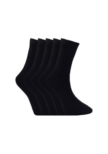 Novomoskovskij Trikotaz Erkek Çorapları Seti, 5 Çift, Yüksek Bilekli, Düz Renkli, Spor 237894849 Siyah