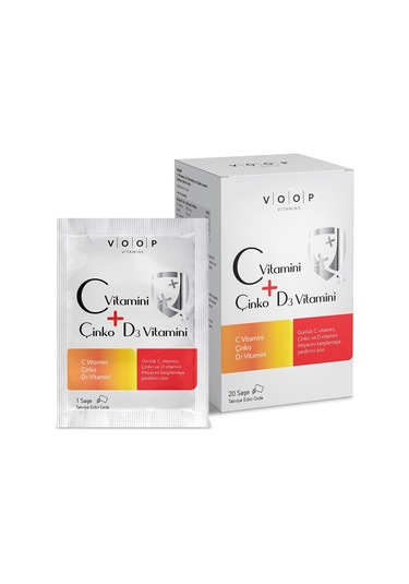 Voop C Vitamini D3 Vitamini ve Çinko 20 Saşe