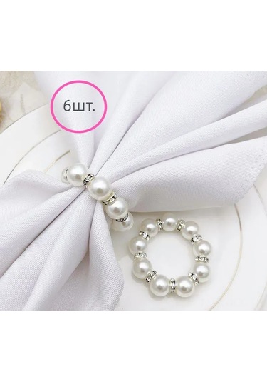 Kangvka 6 Adet Gümüş Renkli Abs Plastik Servis Yüzük Seti - Her Zaman Ve Özel Günler İçin Elegan Masal Düzeni Beyaz