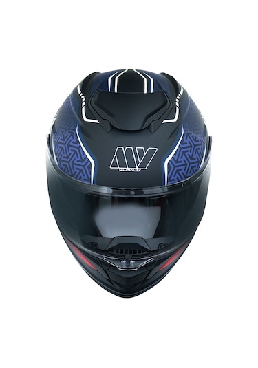 My Helmets Mks002-bbr Güneş Vizörlü Şeffaf Çene Açılır Motosiklet Kaskı Lacivert - Kırmızı - Siyah