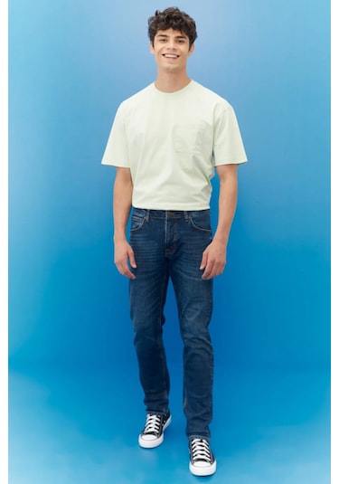 Lee Erkek Luke Slim Fit Düşük Bel Denim Esnek Jean Kot Pantolon L Lacivert
