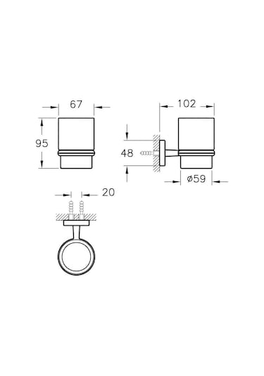VitrA Q-Line Diş Fırçalığı Krom  A44993 Krom