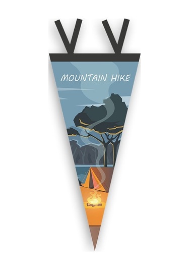 Kamp Alanı Dekorasyonu İçin Keçe Üçgen Bayrak - Çadır Ve Açık Hava Süslemesi Çok Renkli Çok Renkli