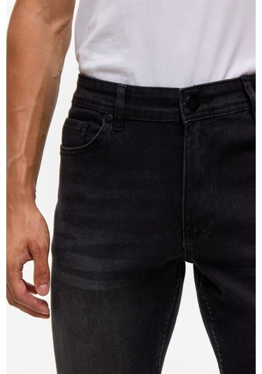 Siyah Slim Denim Pantolon Siyah