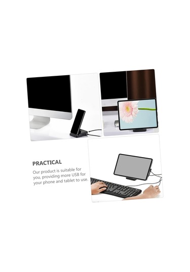 Dizüstü Bilgisayar Ve Tablet İçin 8-1 Arada Usb Adaptör Telefon Tutucu Çok Fonksiyonlu Genişleme