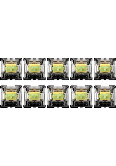 Sones 10 Adet Gateron G Şaft Siyah Tabanlı Şeffaf Şaft Kapağı Eksen Anahtarı, Stil: G5 Ayak Sarı Şaft