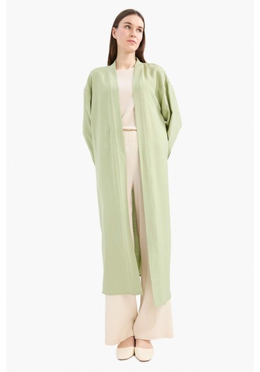 Defacto Relax Fit Bisiklet Yaka Kimono D9929ax25smgn1216 Yeşil