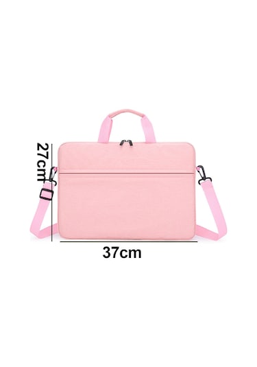Aubyhe 14 İnç Nylon Dikişli Bilgisayar Çantası - Su Geçirmez, Yumuşak Perl Pamuklu, Kol Ve Tek Omuzlu, Pembe Pembe