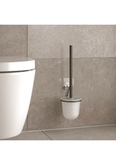 Teknotel Yapışkanlı Paslanmaz Tuvalet Fırçası Mat Siyah St195