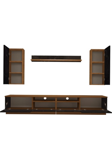 Decoraktiv Trendstyle 5220ds Slm Tv Ünitesi Tv Sehpası Ceviz - Siyah Mermer