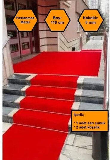 Gold Halı Tutturgaç Çubuğu, Halı Yolluk Kilim Sabitleme Aparatı 110 Cm Gold