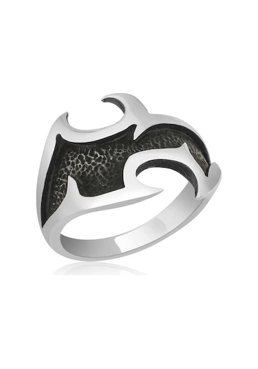Gumush ​Gümüş Dövme Desenli Erkek Yüzük  551172533