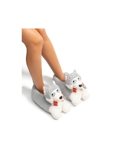 Twigy Camila EE0557 Kadın Hayvanlı Panduf Gri 36/41 Gri