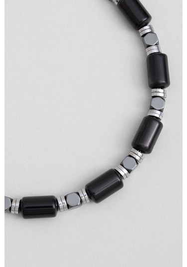 Hematit Taşlı 21 Cm Çelik Erkek Bileklik