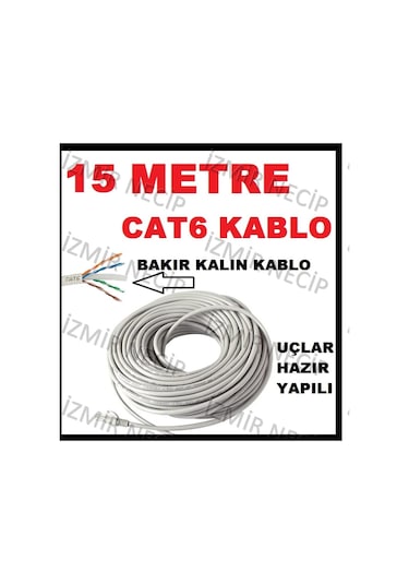 Ncpline 15 M Cat6 Rj 45 Modem Pc Arası Ethernet internet Kablosu