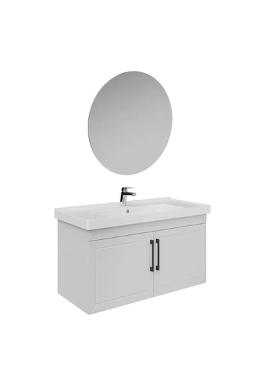 Creavit D20 100cm Kapaklı Yuvarlak Ayna Banyo Takımı