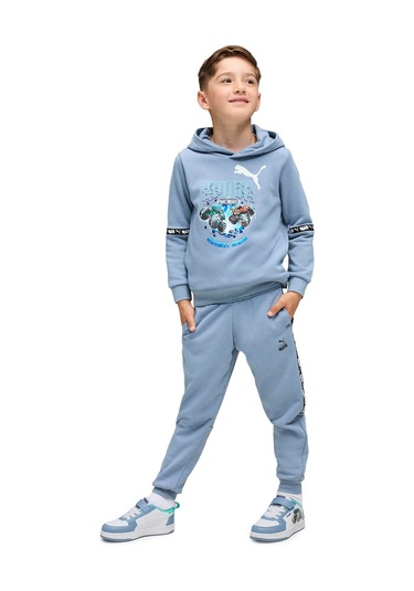 Puma X Hot Wheels Graphic Mavi Unisex Çocuk Sweatshirt 000000000102278297 Mavi