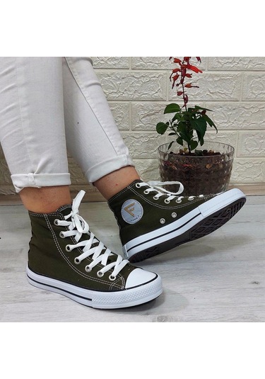 Fiyra 555 Haki Uzun Unisex Sneaker Keten Spor Ayakkabı 001