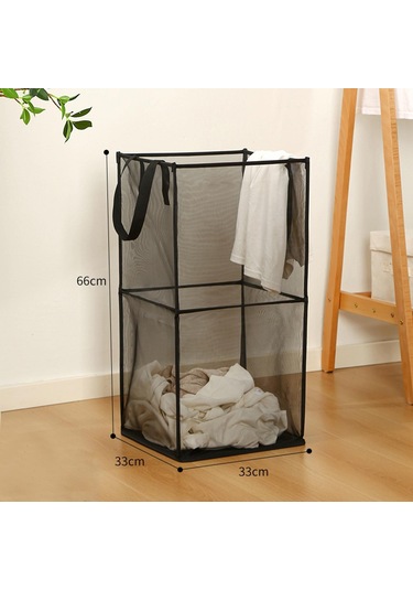 Suntek Magideal Çamaşır Sepeti Taşınabilir Siyah-33cmx33cmx66cm