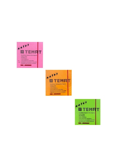 Temat 75 X 75 Mm Postit - Yapışkanlı Kağıt Fosforlu Turuncu - Pem