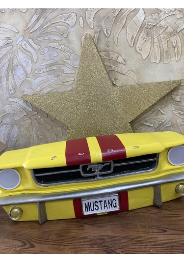 Işıklı Mustang Duvar Obje Araba Sarı Kırmızı