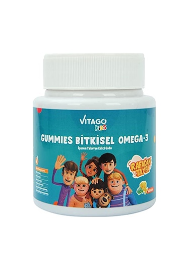 Vitago Kids Gummies Bitkisel Omega-3 içeren Çiğnenebilir Form Takviye Edici Gıda
