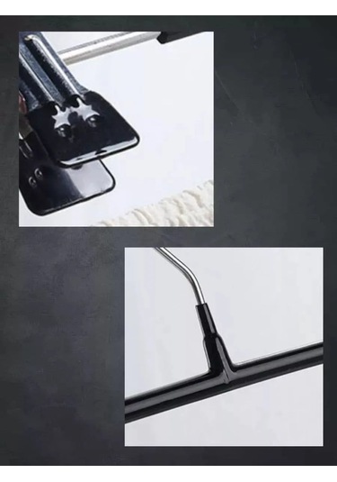 Heg Home Pantolon Ve Etekler İçin Klipsli Askılar, 10 Adet 321122509 Siyah