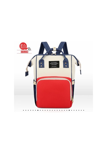 Moveevo Anne Bebek Çok Fonksiyonlu Geniş Kapasiteli Baskılı Logo Sırt Çantası - Kırmızı Milan Kırmızı