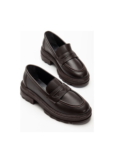 746-759 Kahve Günlük Yüksek Tabanlı Loafer Ayakkabı Açık Kahverengi