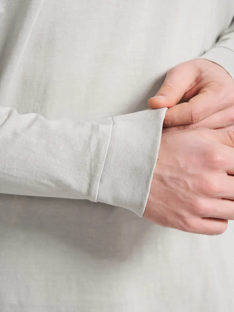 Tvoe Pamuklu Boyalı Tie-dye Uzun Kollu Tişört 292080506 Açık Gri