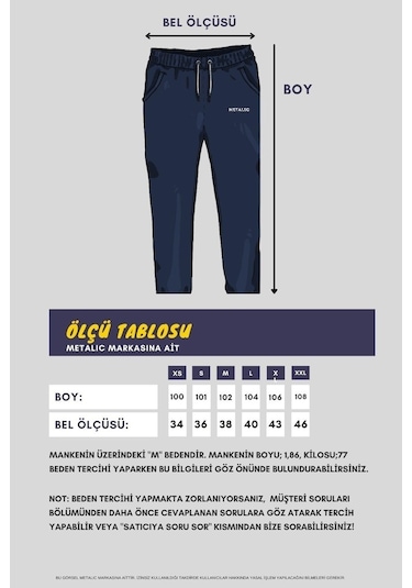 MMetalic Etiketli Arka Ve Yan Cepli Regular Fit Gri Erkek Eşofman Altı