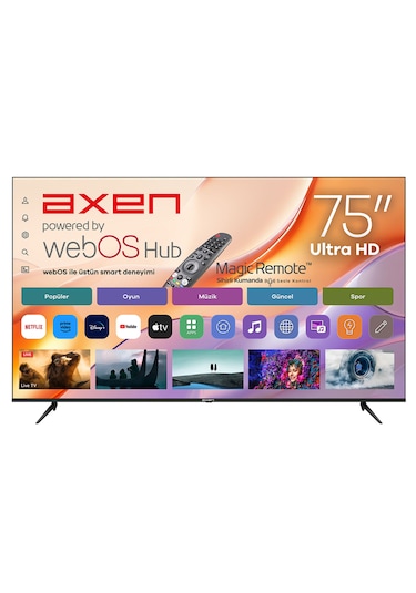 Axen AX75LEDM-W02M 190 Ekran 75" UHD Webos 2.0 LED TV