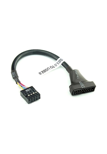 Ancheyn 9 Pin Usb 2.0 Dişi 19 Pin Usb 3.0 Erkek Çevirici Dönüştürücü Adaptör Kablosu 4584