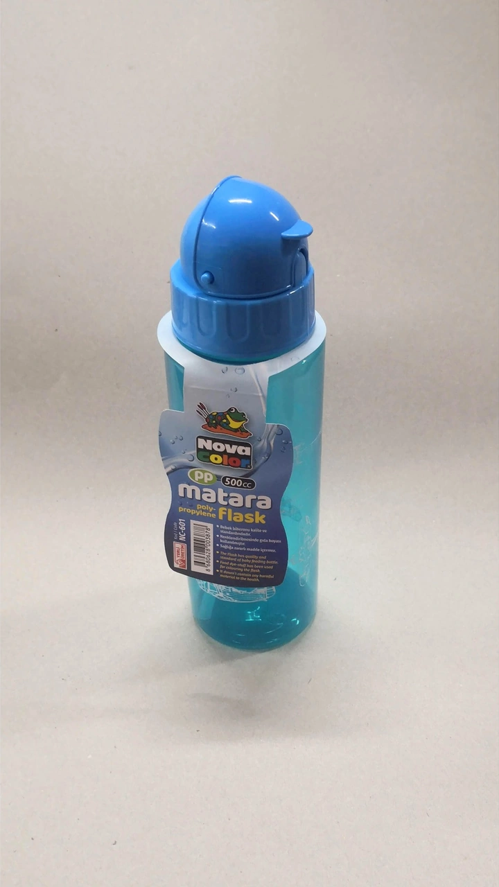 Mavi Şeffaf Pipetli Suluk Matara Pp Matara Doğa Dostu Ürün 500ml MAvi