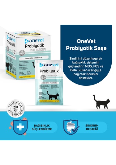 Onevet Probiyotik Saşe 30x1 Gr Kediler İçin Sindirim Desteği
