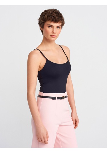 Dilvin 20901 İnce Askılı Poliamid Top-siyah Siyah