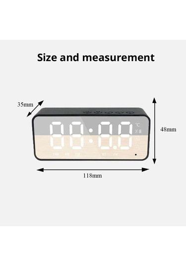 G50 Kablosuz Bluetooth Hoparlör Fm Mini Kart Ayna Çalar Saat Ses