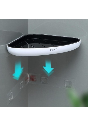 Novahub Siyah Mengnı Köşe Depolama Rafı, Banyo Organizatör, Çok Fonksiyonlu, Ev Boşaltılabilir, Tuvalet Aksesuarları Siyah