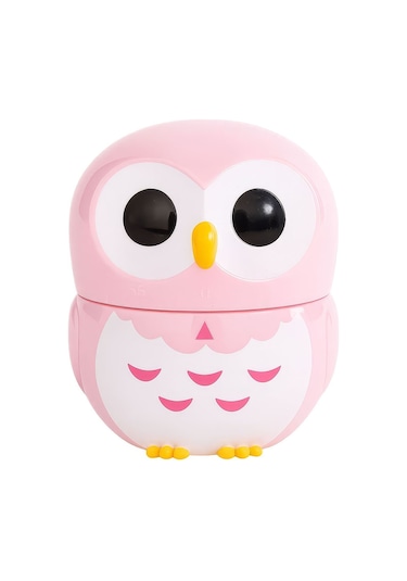 Pembe Baykuş Model Mekanik Mutfak Zamanlayıcı Timer Çocuklar İçin Thr386
