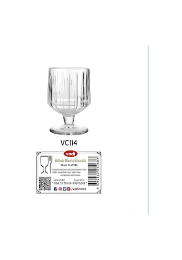 Belinda 4'lü Su Meşrubat Kahve Yanı Ayaklı Bardak 245 Cc