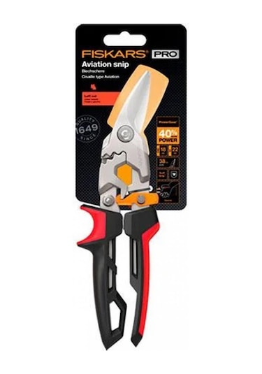 Fiskars 1027209 Powergear Metal Levha Makası - Sol Kesim