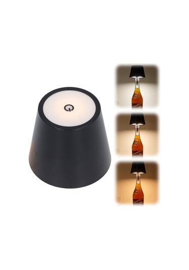 Geeroyoo Kahverengi Şarjlı Şarjlı Flaşlı Şişe Lambası - Dokunmatik 3 Renkli Sürekli Parlaklık Ayarlamalı - Bar Restoran Dekorasyonu Için Kablosuz Tasarım Kahve Rengi