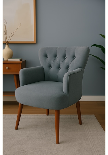 Roma Berjer - Modern Tekli Koltuk - Babyface Kumaş - Gri