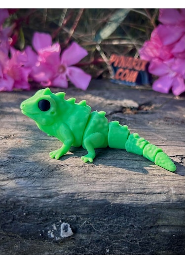 İguana Oyuncak 3d Hareketli Yeni Nesil Organik Model - Orta Boy
