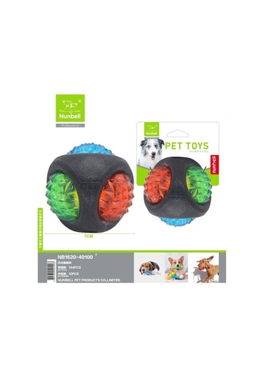 Nunbell Plastik Işıklı Top Köpek Oyuncağı 7 Cm