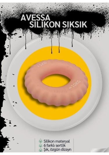 Avessa Silikon El Sıksık Rehabilitasyon Ve Spor İçin İdeal Silikon El Egzersiz Halkası Çok Renkli