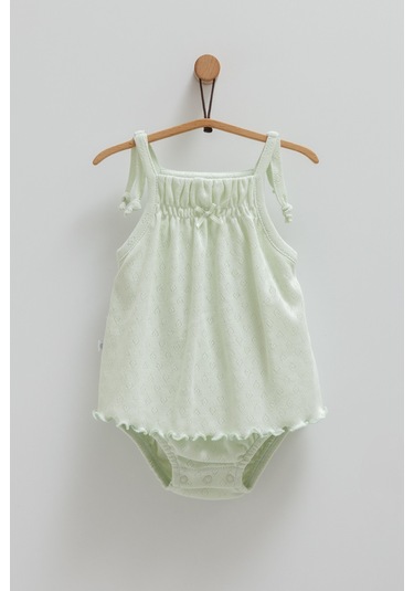 Kız Bebek 2'li Jile Yeşil Askılı Şortlu-1295 Yeşil