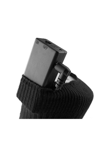 Geeksen Kış Sporları İçin Isıtmalı Çorap - Pil Kutulu, Yürüyüş Ve Kayakta Sıcak Tutar Siyah